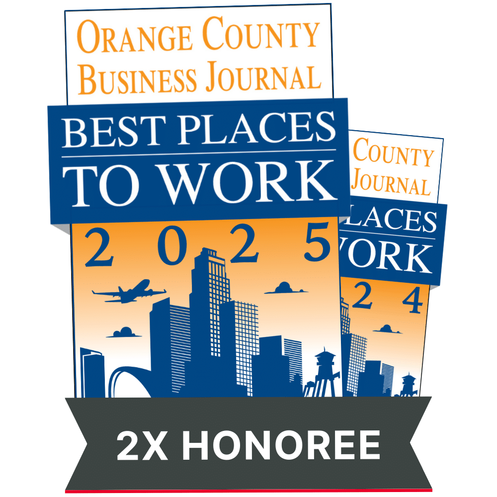 Best Places to Work - OCBJ - 2x Honoree - Award Bar Image