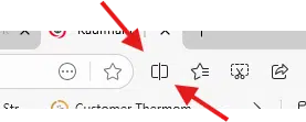A screenshot of the Split Screen icon in Edge.